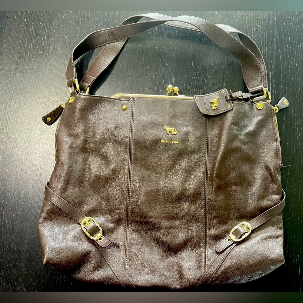 Brown leather Emma Fox purse